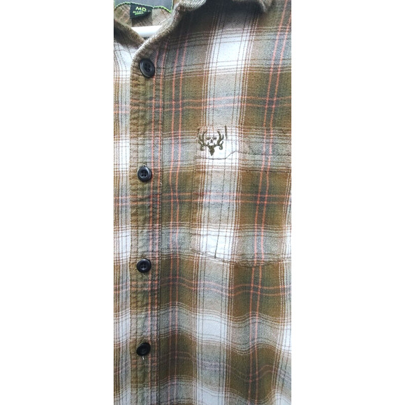 Bone Collector Men's Flannel Size M Shirt Jacket Button Down Long Sleeve - Picture 3 of 10